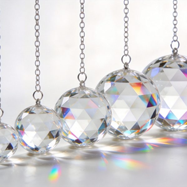 Crystal Prism Ball Hanging Ornament Set of 5